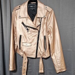 Women's Rose Gold Faux Leather Jacket
